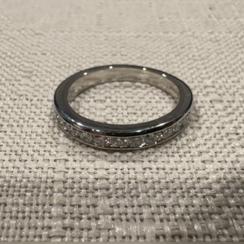 Vintage TIFFANY & Co. Platinum Half Circle Diamond Wedding Band